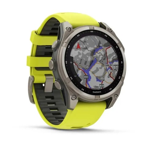 Смарт-годинник Garmin fenix 8 (47 мм) Sapphire Solar титан яскраво-жовтий/графітовий