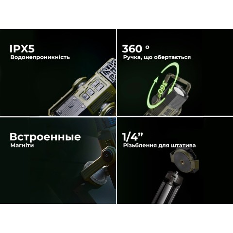 Фумігатор-ліхтар-powerbank кемпінговий Flextail Evo Repel, зелений