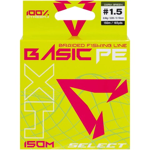 Шнур Select Basic PE Green 150m #1.5/0.18mm 22lb/9.9kg