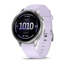 Смарт-часы Garmin Venu 4 (41 мм) серебристый с силиконовым ремешком барвинкового цвета