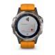 Смарт-годинник Garmin fenix 5 Plus Sapphire титановий з помаранчевим ремінцем