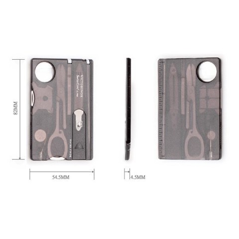 Ніж Victorinox Swisscard Lite 82х54х4мм,12функ,чорн.прозор