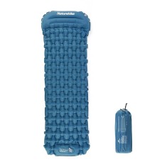 Матрац туристичний водонепроникний одномісний  Naturehike CNK2300DZ0001, 198x59x6.5 см, темно-синій із вбудованою помпою для надування