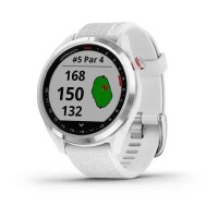 Смарт-часы Garmin Approach S42 полированное серебро с белым ремешком