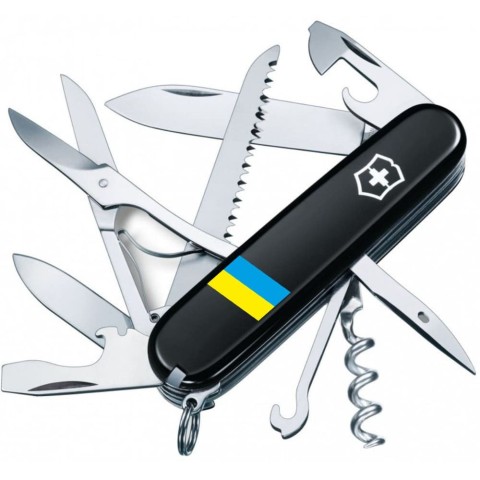 HUNTSMAN UKRAINE  91мм/15функ/черн /штоп/ножн/пила/крюк /Флаг Украины