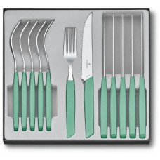 Набір кухонний Victorinox Swiss Modern Table Set 12шт з мятн. ручкою (6 ножів steak, 6 віделок)