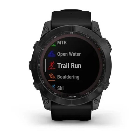 Смарт-часы Garmin fenix 7X Sapphire Solar черные титановые DLC с черным ремешком