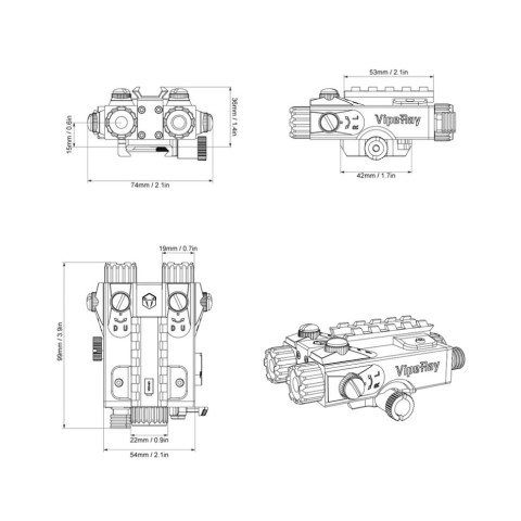 Лазерний цілевказівник Vector Optics Laser Combo GENII червоний+IR лазер
