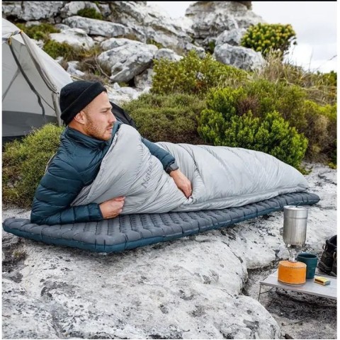 Матрац туристичний надувний двомісний Naturehike CNH22DZ018, надлегкий, 196x120x7 см, чорний, для туризму із мішком для надування