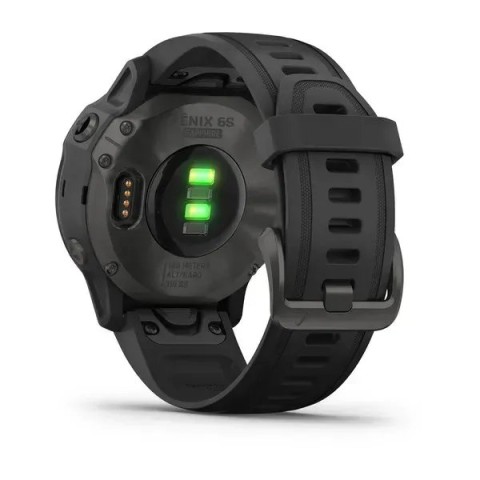 Смарт-часы Garmin fenix 6S Pro Sapphire серые DLC с черным ремешком