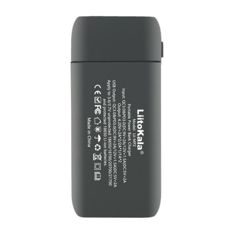 Зарядний пристрій-павербанк LiitoKala Lii-MP2  на 2 канали для акумуляторів, сірий