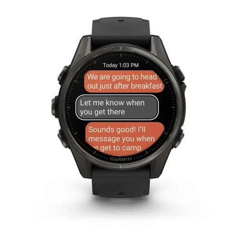 Смарт-годинник Garmin fenix 8 AMOLED (43 мм) Sapphire карбоново-сірий DLC титан чорний/гравійно-сірий