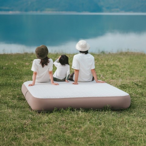 Самонадувний матрац, трьохмісний, із вбудованою помпою Naturehike CNK2450WS040, 250 мм, сірий