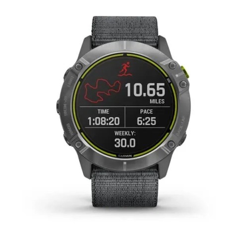 Смарт-годинник Garmin Enduro сталевий з сірим нейлоновим ремінцем UltraFit