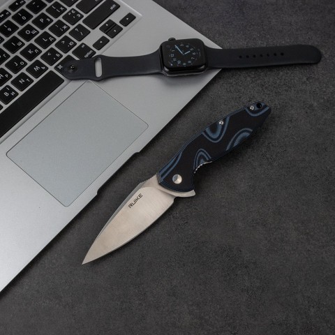 Ніж складаний туристичний Ruike Fang P105-Q, (9.2 см) 14C28N / G10 синій