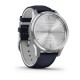 Смарт-годинник Garmin vivomove Luxe зі сріблястим корпусом та темно-синім ремінцем