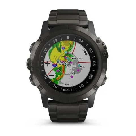 Смарт-годинник Garmin D2 Delta PX з титановим DLC-ремінцем для авіаторів