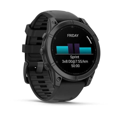 Смарт-годинник Garmin fenix E (47 мм) сланцево-сірий нержавіюча сталь/чорний