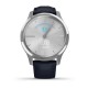Смарт-годинник Garmin vivomove Luxe зі сріблястим корпусом та темно-синім ремінцем