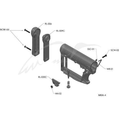Приклад LUTH-AR MBA-4 Carbine Цвет: Черный
