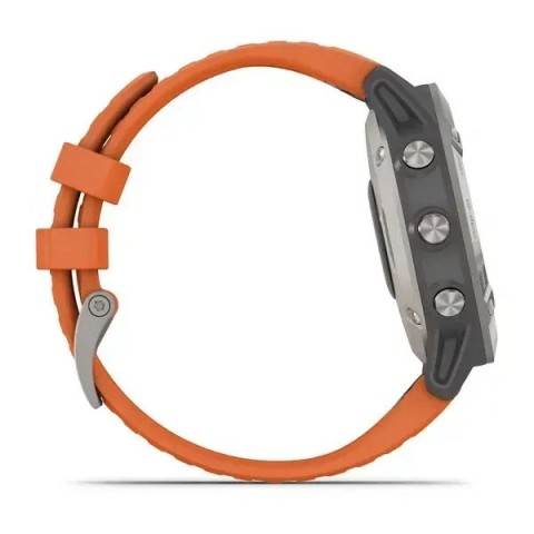 Смарт-часы Garmin fenix 6 Pro Sapphire титановые с темно-оранжевым ремешком