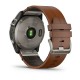 Смарт-часы Garmin fenix 7X Sapphire Solar титановые с каштановым кожаным ремешком