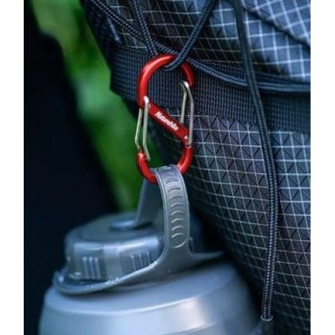 Карабін багатофункціональний Naturehike S-type NH20GS004, 88 мм, 1 шт, червоний