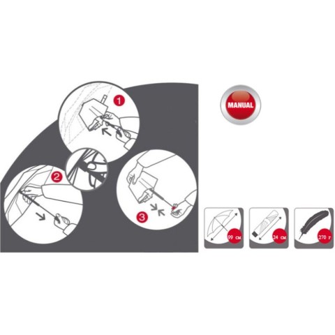 Парасоля складана Knirps A.050 Medium Manual Black
