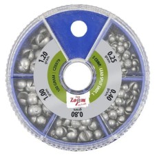 Набор грузил CarpZoom 5 Comp. Lead Split Shot, L 100g (0,25 / 0,4 / 0,8 / 1 / 1,2 g)