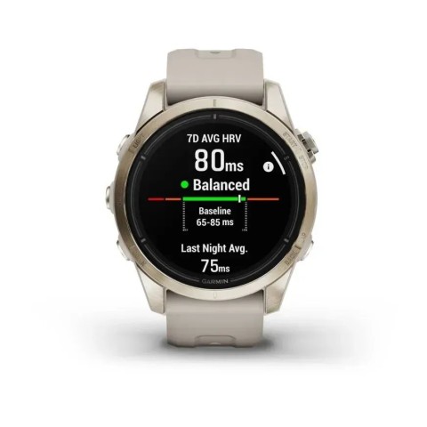 Смарт-годинник Garmin epix Pro Gen 2 Sapphire Edition (42мм) ніжно-золотистий зі світло-пісочним ремінцем