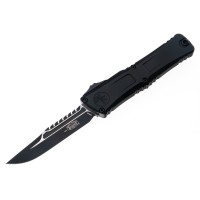 Ніж Microtech Combat Troodon Gen III OTF Iinterceptor Signature tactical, чорний