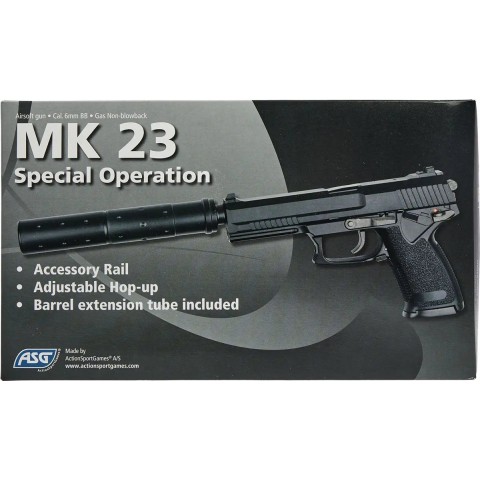 Пистолет страйкбольный ASG MK23 Gas 6 мм black