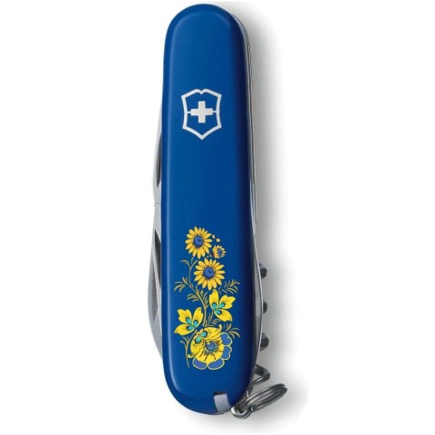 Ніж Victorinox Spartan Ukraine 91мм,12функ,син ,Квіти