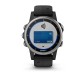 Смарт-часы Garmin fenix 5S Plus серебристо-черные с черным ремешком