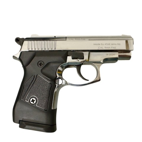 Пістолет стартовый Stalker 914 UK Shiny Chrome Black Grips