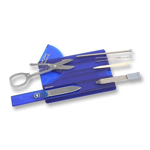 Ніж Victorinox Swisscard 82x54x4мм,10функ,син.прозор