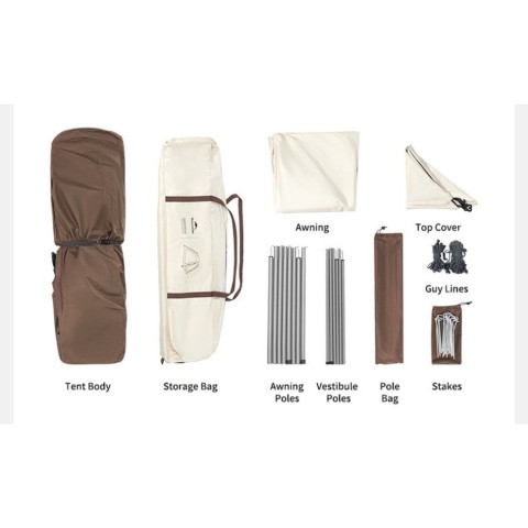 Намет тримісний автоматичний із тентом Naturehike Ango CNK2550WS010, S, сірий