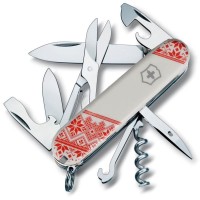 Ніж Victorinox Climber Ukraine 91мм,14функ,біл ,черв.Вишиванка,черв.Вишиванка