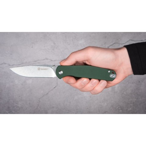 Ніж складаний туристичний Ganzo G6804 (8.9 см) 8CR14 / G10 зелений