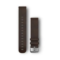 Быстросменные ремешки Garmin из кожи (20 мм) темно-коричневые с серебристой фурнитурой