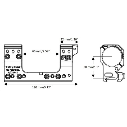 Моноблок Spuhr SP-4002C. d - 34 мм. 0 MOA. High. Picatinny