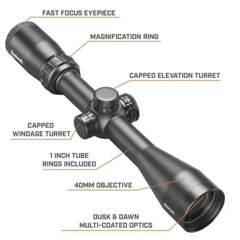 Оптичний приціл Bushnell Rimfire 3-9x40 сітка DZ22 з підсвічуванням