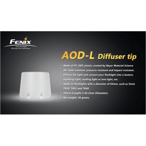 Дифузійний фільтр ТК41/ТК60 білий Fenix AOD-L