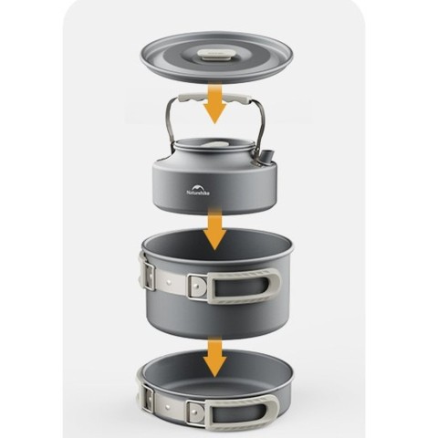 Каструля Naturehike CNK2450CF010, 1.7 л, алюміній