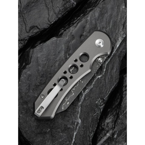 Ніж складаний туристичний Civivi Pragma Prime, (8.9 см) Damascus / Aluminum сірий