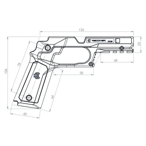 Накладка на рукоять Recover Tactical для платформи 1911 ц:черный/песочный