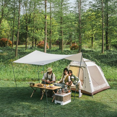 Намет тримісний автоматичний із тентом Naturehike Ango Picnic CNK2450WS021, коричневий