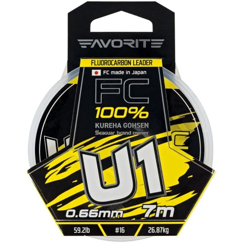 Флюорокарбон Favorite U1 FC 7m #16/0.66mm 59.2lb/26.87kg