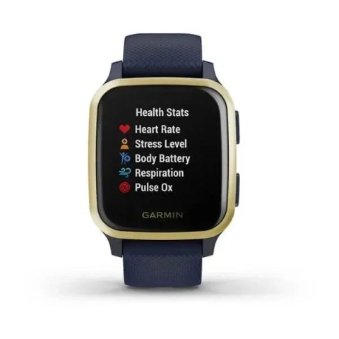 Смарт-часы Garmin Venu Sq Music Edition темно-синие со светло-золотистым безелем
