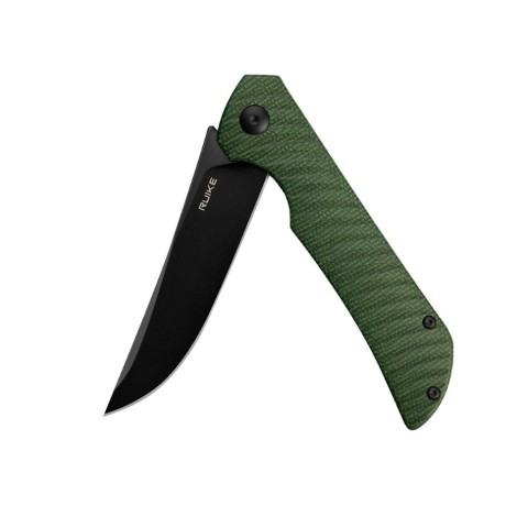 Ніж складаний туристичний Ruike P122-MG, (9.2 см) 14C28N / мікарта темно-зелений